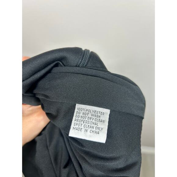 Mac Duggal One Shoulder Bewjewled Cuff Sleeve Gown Black Sz 4 Formal - Picture 7 of 9